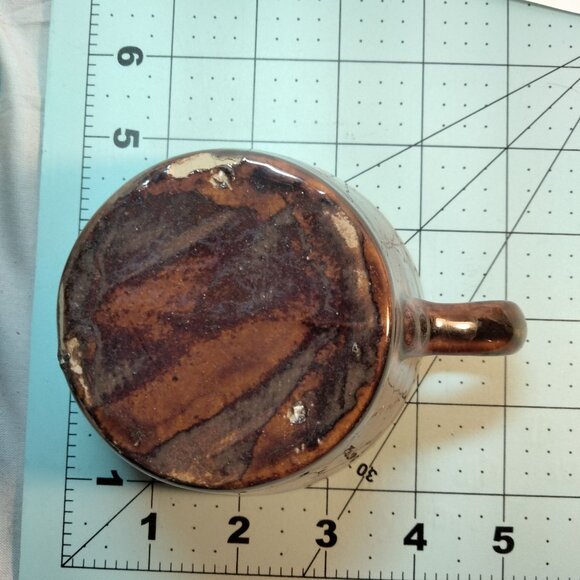 Handmade Ceramic Coffee Mug 12 Oz Earthy Brown Teal Glaze 8 0z Rustic Lodge Boho - Picture 4 of 8